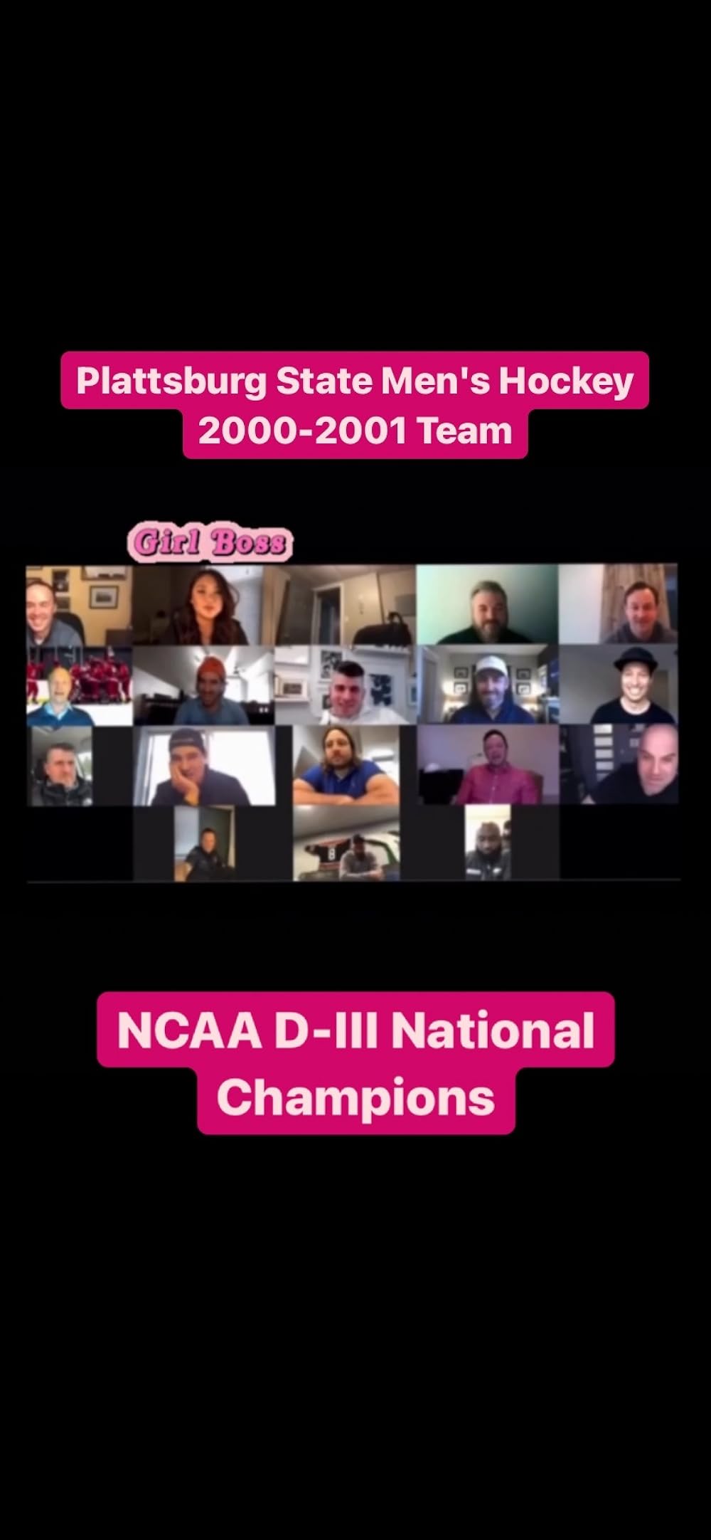 Plattsburgh State Men's Hockey 2001 Team NCAA DIII National Championship